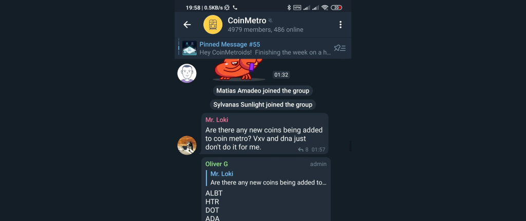 Coinmetro telegram group